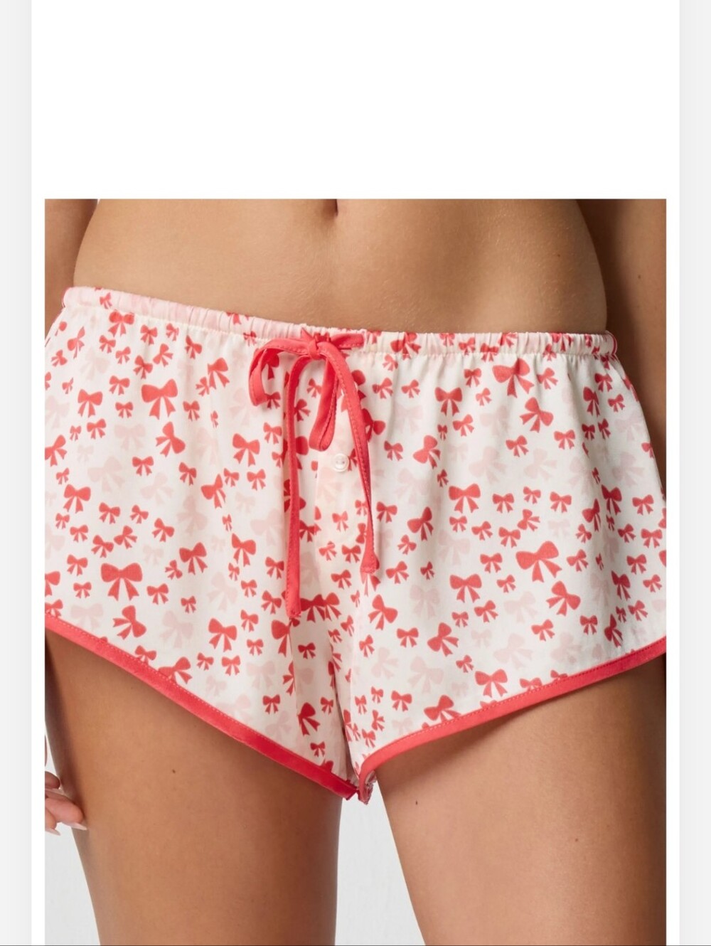 Florence By Mills Silky Satin Sleep Shorts In Color Berry/Bow Size Small NWT